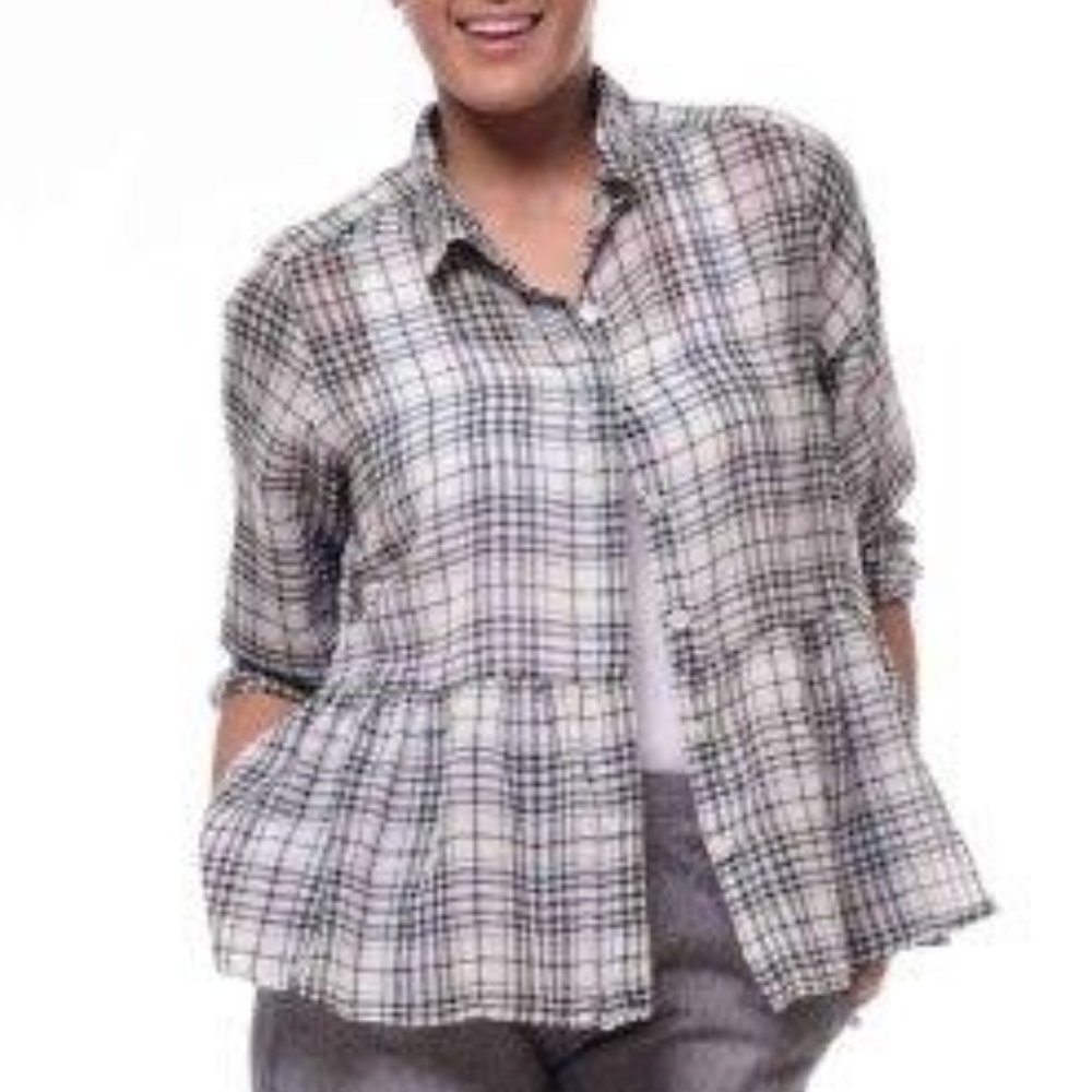 Tulip Clothing Gauzy Cotton Prairie Shirt Plaid